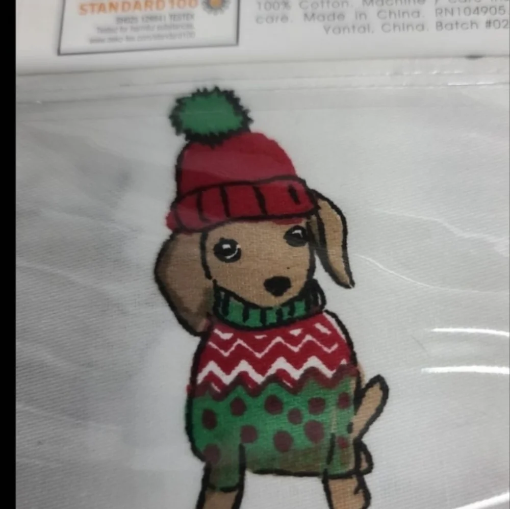 2pc Set Dachshund Dog Doxie Christmas Standard Pillowcases by Cynthia Rowley New